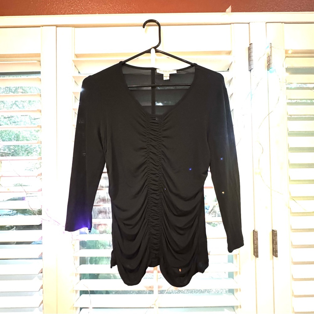 Burberry London  Black Ruched Blouse